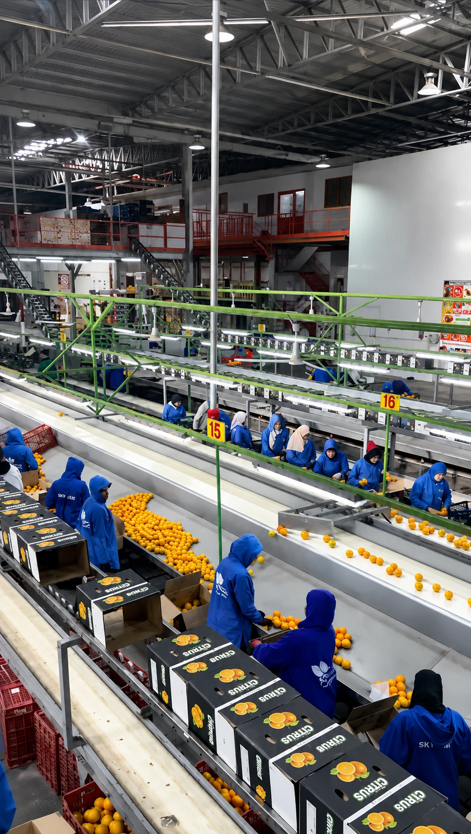 Modern Egyptian orange packing line for export